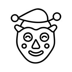 Cute christmas elf face vector illustration holiday season festive design graphic element art icon