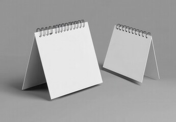 3D render of a blank desk calendar on a gray background a mockup ,Mockup