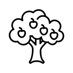 Apple tree illustration vector graphic design fruit tree orchard agriculture farm harvest season