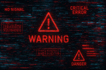 Warning screen with error alerts and messages.