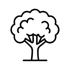 Tree illustration vector graphic design nature drawing outline simple icon plant forest garden park landscape line art, isolated, black and white