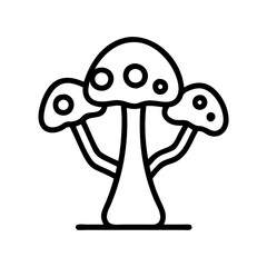 Mushroom fungus vector illustration, forest mushrooms drawing, fungi doodle art, edible mushroom icon