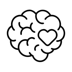 Brain health and love concept illustration for mental wellness and emotional intelligence design