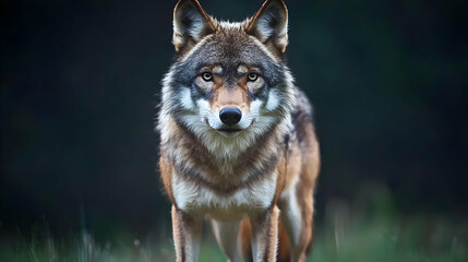 Obraz premium Powerful Wolf Portrait In Natural Habitat