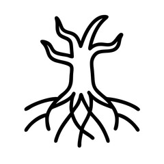 Download free tree with roots vector outline drawing for nature and biology education projects