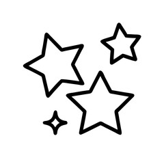 Vector graphic of star icons for celestial events and holiday decorations and space design