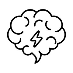 Brainstorming creative idea generation and innovation concept with lightning bolt symbol design
