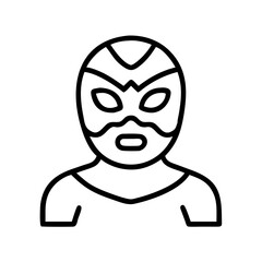 Wrestling mask vector illustration luchador wrestler icon design mexican fighter silhouette outline