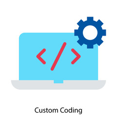 Custom Coding icon single vector illustration