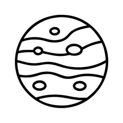 Jupiter planet vector icon illustration astronomy astrology space science gas giant line art design element graphic symbol