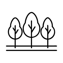 Minimalist tree line drawing vector illustration for nature landscape design and art projects