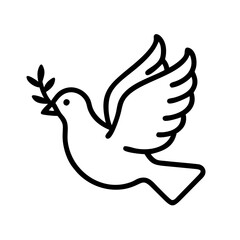 Dove peace symbol illustration with olive branch vector drawing peace dove clip art graphic design