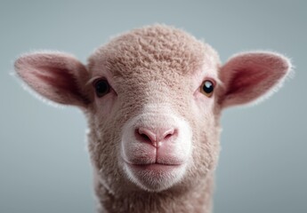 Obraz premium Close-up portrait of a cute lamb.