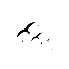 A graceful flock of swallows flying in formation, symbolizing serenity and the untamed spirit of nature.”