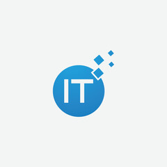 Creative IT tech vector logo design