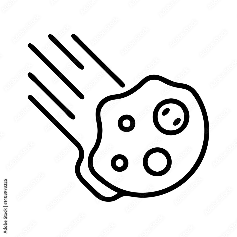 Poster isolated falling meteor icon vector illustration design for astronomy and science concept use, etc