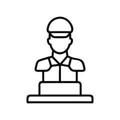Find police officer statue vector icon illustration for law enforcement and security design needs