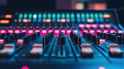 Creative sound mixing session in an audition studio relaxed environment close-up viewpoint