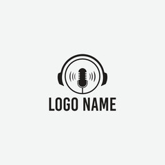 Vector modern Music Podcast logo abstract design