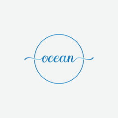 Vector premium OCEAN Script logo design concept