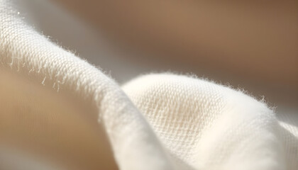 close up of a white fabric with a brown background