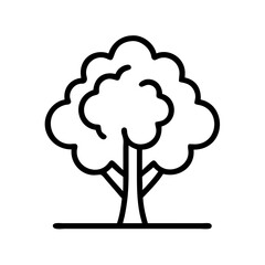 Outline drawing of a tree with puffy leaves vector illustration nature plant forest park icon 90