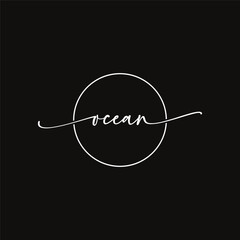 Vector premium OCEAN Script logo design concept
