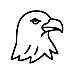 Eagle head outline drawing vector illustration american bald eagle icon simple line art design graphic animal
