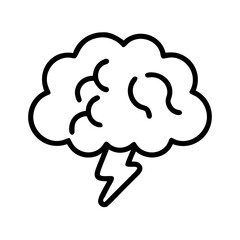 Brainstorming creative idea concept with lightning bolt, mental health and innovation power