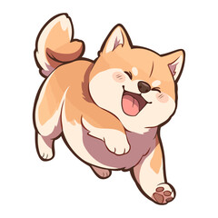 Fototapeta premium Excited Shiba Inu Jumping In Air