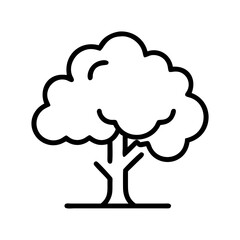 Isolated tree outline vector illustration for nature design and park landscape drawing concept