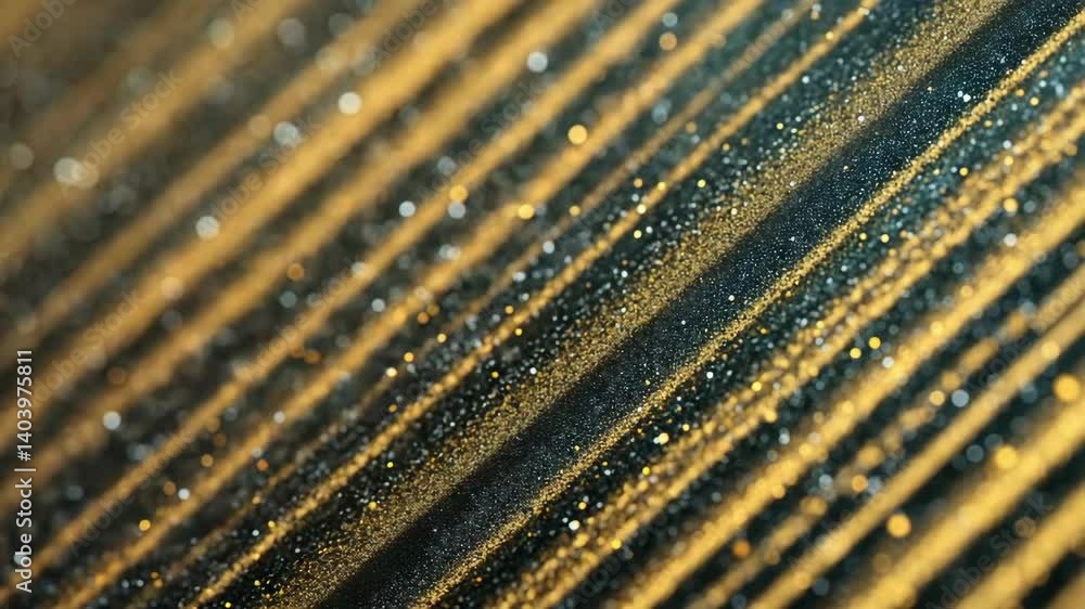 Poster elegant abstract background with golden glitter streaks and shimmering particles, creating a luxurio