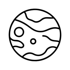 Planet icon vector illustration, simple line art of celestial body, space and astronomy concept