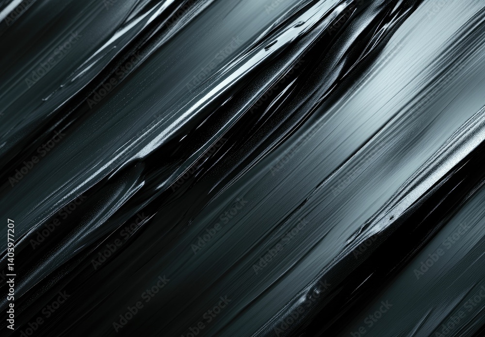 Poster dark paint texture abstract background with light reflecting on surface