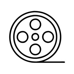 Film reel icon vector illustration movie film roll cinema symbol entertainment industry graphic design