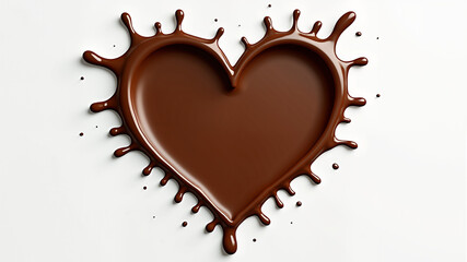 Fototapeta premium Heart shape made of Coffee splashes symbolic or Creative for celebration concept, with Clipping path 3d illustration.