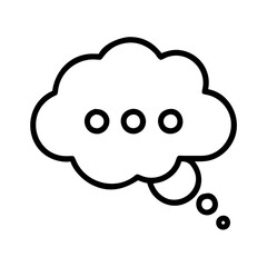 Vector illustration of thought bubble with ellipsis for design and social media content