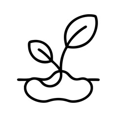 Discover the beauty of nature a simple line art illustration of a sprouting plant seedling