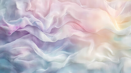 Obraz premium Soft, flowing fabric texture in pastel colors, creating a dreamy and serene atmosphere. Bewitched Fabric. Illustration