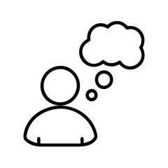 Person thinking cloud bubble mind thought idea brainstorming creative process concept icon vector