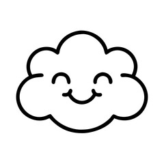 Cute cloud illustration vector graphic download happy cloud smiling cloud weather forecast design