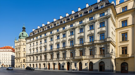 Obraz premium Beautiful Building of the modern Czech Architecture 19th and 20th century in Prague