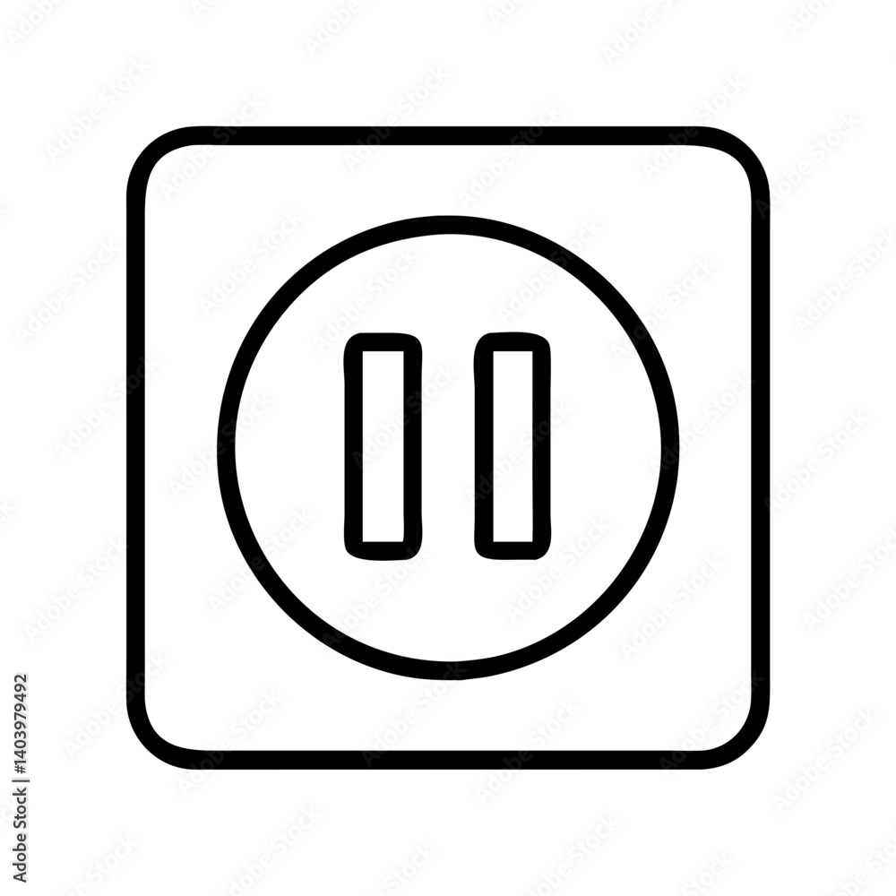 Poster pause button icon vector illustration stop symbol media player sign interface design element ui ux
