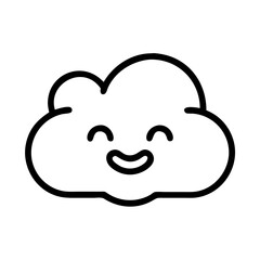 Cute cloud drawing vector illustration kawaii cloud icon weather forecast design element art line