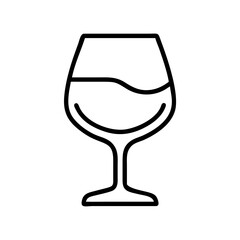 Wine glass illustration vector drawing of red wine glass for bar and restaurant menu design element