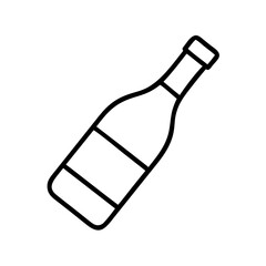 Wine bottle outline vector graphic illustration for alcohol beverage and drink design needs