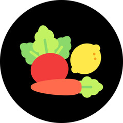 Vegetables single vector illustration icon