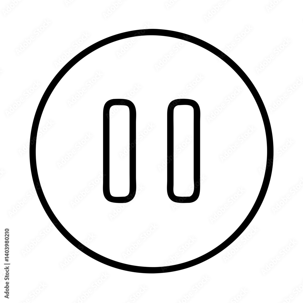 Poster pause button icon vector illustration stop media play sign symbol interface control design element