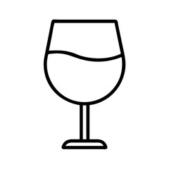 Wine glass vector icon illustration, wine drink in glass outline drawing, alcohol beverage icon