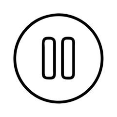 Pause button vector icon illustration symbol in black and white for media player design use